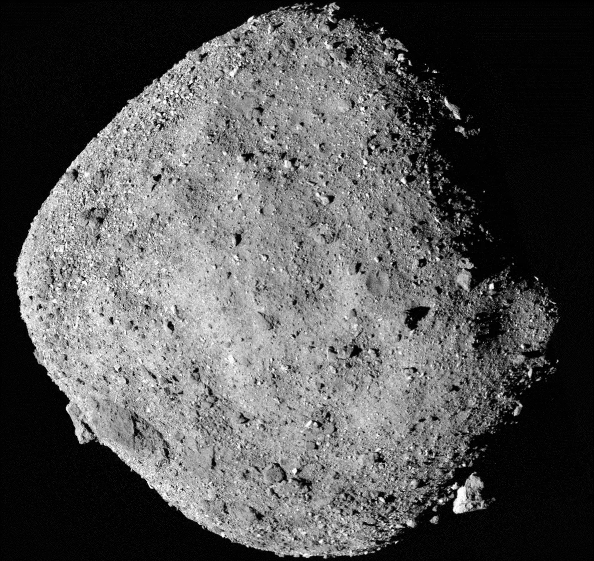 Photo of the asteroid representing our engineering and software support to the OSIRIS-REx mission